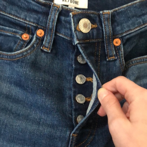 Re/Done 90s Extra Stretch High Rise Ankle Crop Royal Fade 23 - Picture 5 of 15